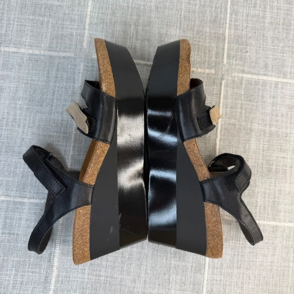 Naot Women's 7 Canaan Size 38 Wedge Strappy Sandal Cork Leather Arch Support